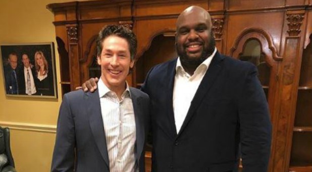 Lakewood Church Pastor Joel Osteen with John Gray.