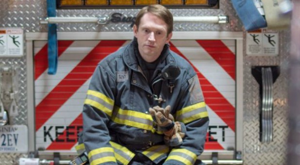 Actor Chris Nelson, who plays Mark Taylor, on the set of