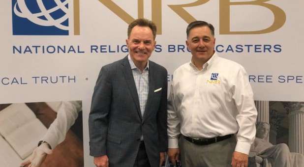 Dr. Jerry A. Johnson, right, with Ronnie Floyd, president of the National Day of Prayer.