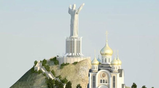 An artistic rendering of the statue of Christ planned for Vladivostok in eastern Russia.
