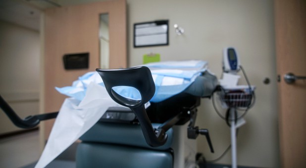 An imaging table inside the Reproductive Health Services of Planned Parenthood St. Louis Region, Missouri's sole abortion clinic.