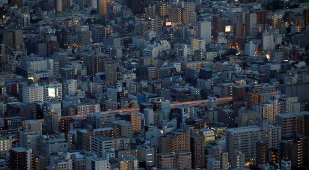 Office and residential buildings are seen from the observation deck of Tokyo Skytree, the world's tallest broadcasting tower, in Tokyo, Japan.