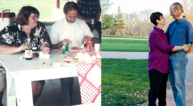 Teresa and Roy Parker, c. 1998 (L) and today (R).