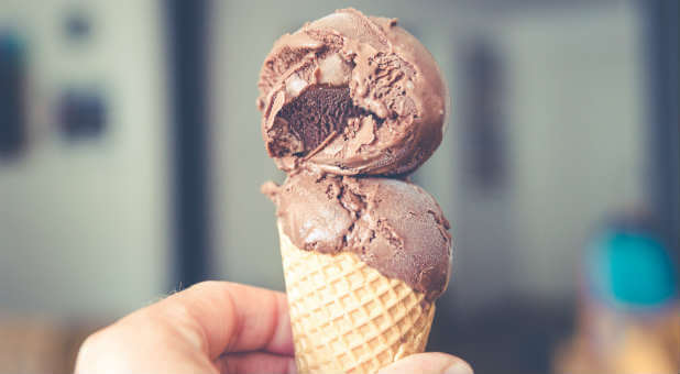 Chocolate ice cream was a well-deserved prize for patience.