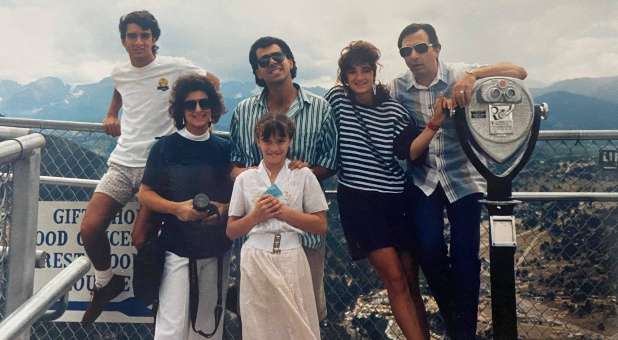 Rebecca St. James (center) with Carman behind her.