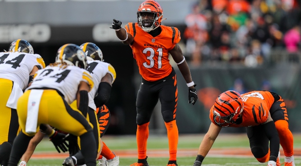 Nov 28, 2021; Cincinnati, Ohio, USA; Cincinnati Bengals defensive back Michael Thomas (31) during the second half against the Pittsburgh Steelers at Paul Brown Stadium.
