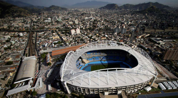 An aerial view of the 2016 Rio Olympics Park in Rio de Janeiro