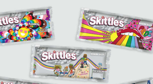 Skittles lose their rainbow and go black and white to celebrate